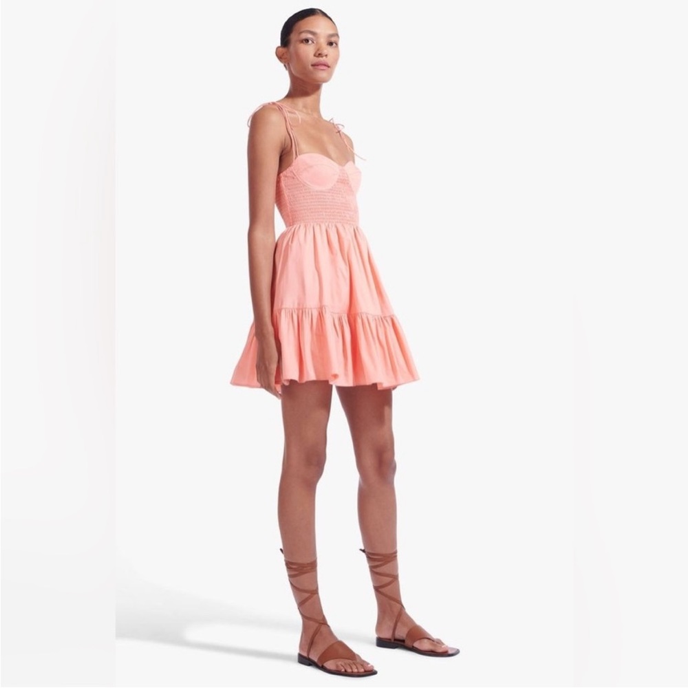 STAUD Mini Landry Dress in Grapefruit